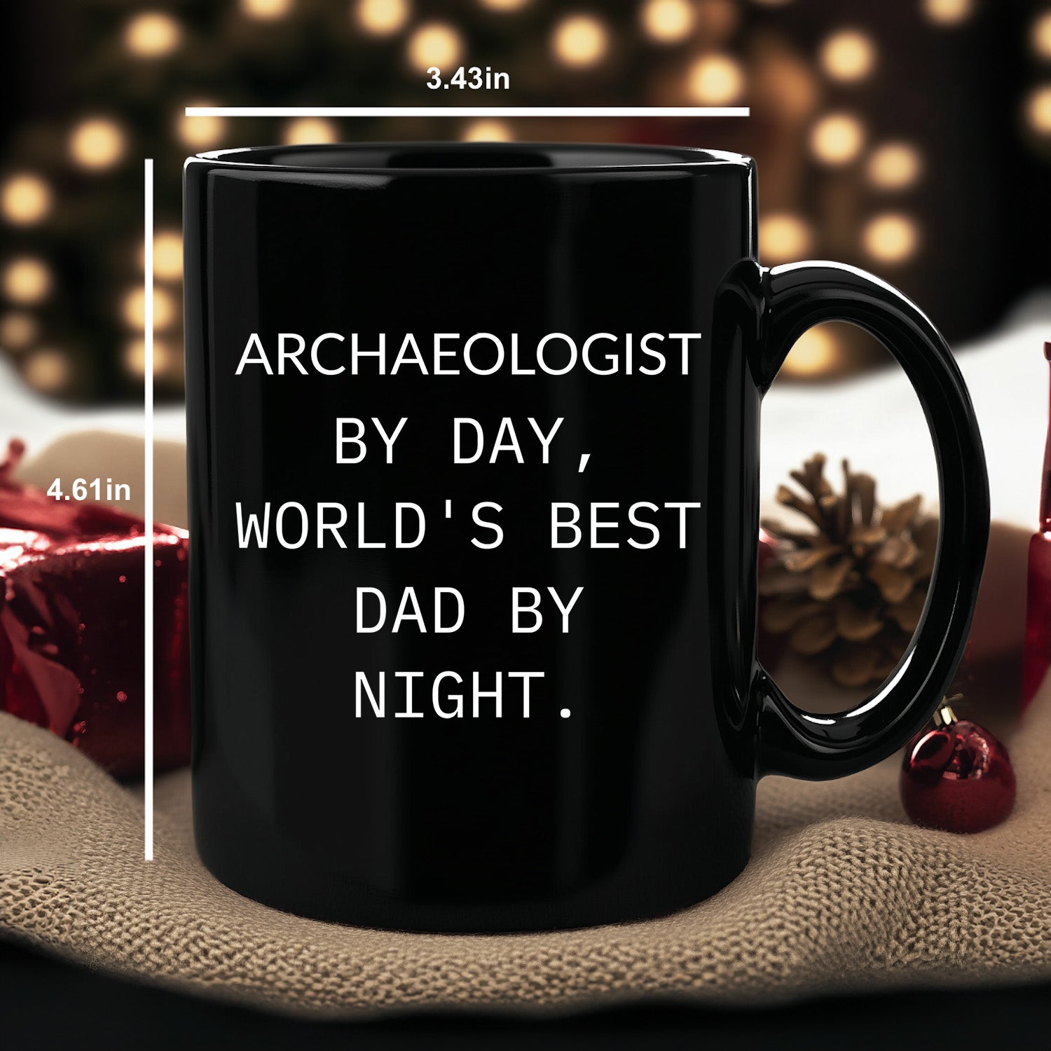 Funny Archaeologists Gifts for Men, Archaeologists by Day, World's Best Dad by Night, Black Coffee Mug for Graduate, Graduation Unique Gifts from Family - Mallard Moon Gift Shop