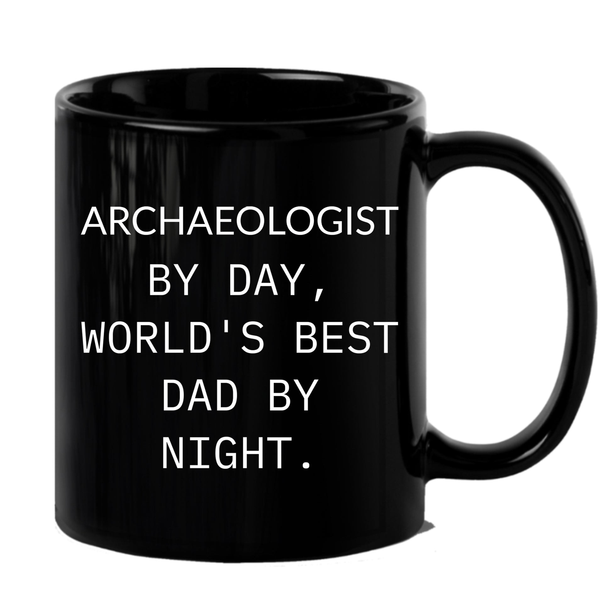 Funny Archaeologists Gifts for Men, Archaeologists by Day, World's Best Dad by Night, Black Coffee Mug for Graduate, Graduation Unique Gifts from Family - Mallard Moon Gift Shop