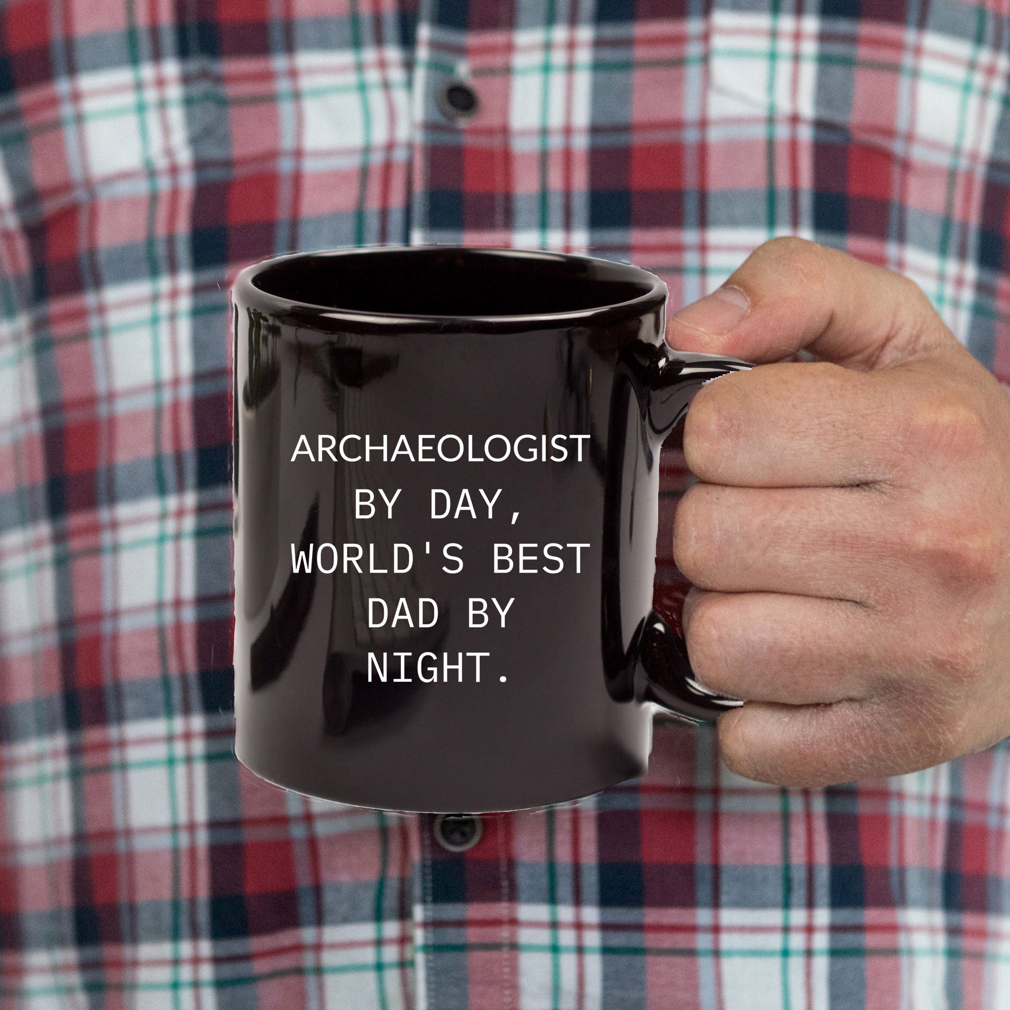 Funny Archaeologists Gifts for Men, Archaeologists by Day, World's Best Dad by Night, Black Coffee Mug for Graduate, Graduation Unique Gifts from Family - Mallard Moon Gift Shop