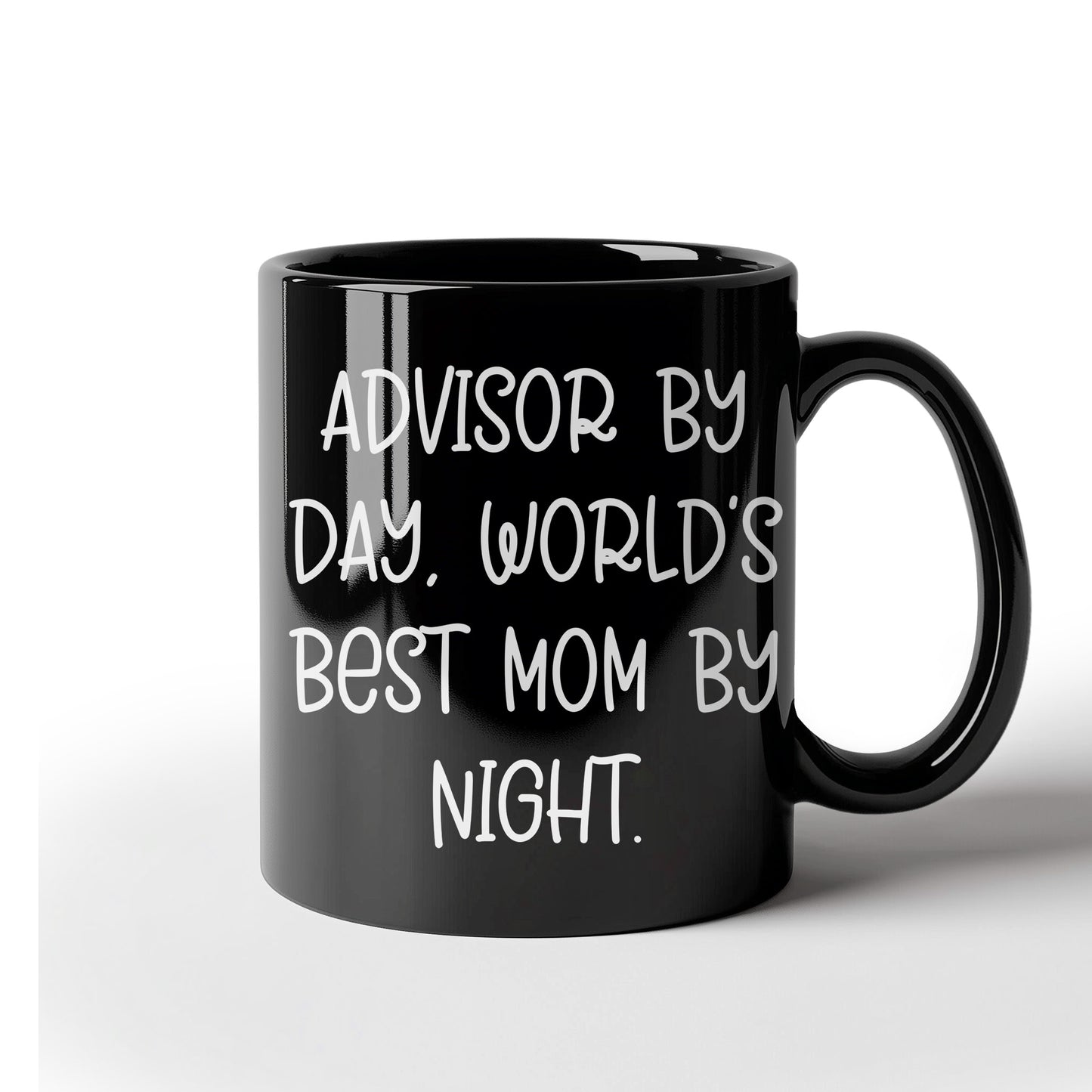 Funny Advisor Gifts for Graduation, Black Coffee Mug from Men to Women, World's Best Mom Quote, 11oz or 15oz, Microwave and Dishwasher Safe - Mallard Moon Gift Shop