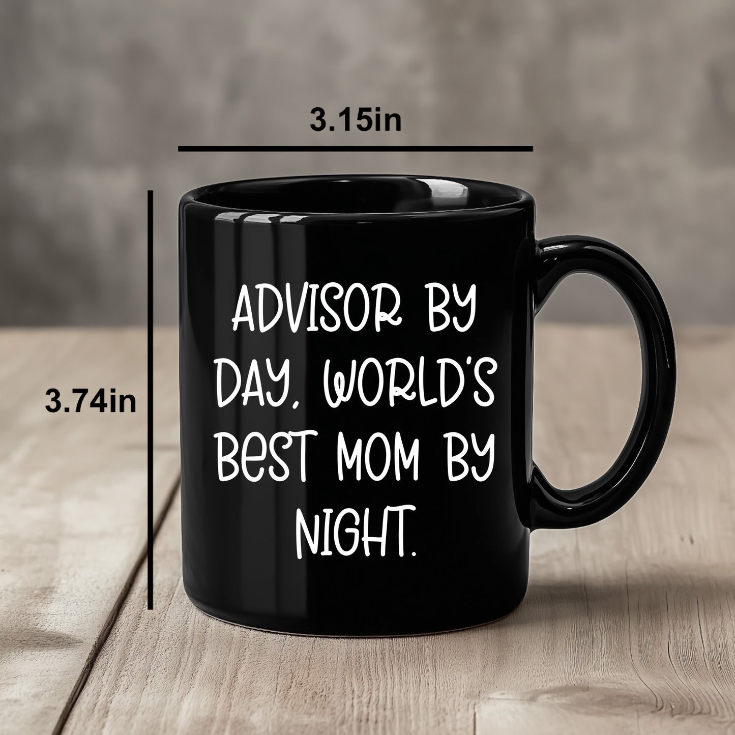 Funny Advisor Gifts for Graduation, Black Coffee Mug from Men to Women, World's Best Mom Quote, 11oz or 15oz, Microwave and Dishwasher Safe - Mallard Moon Gift Shop