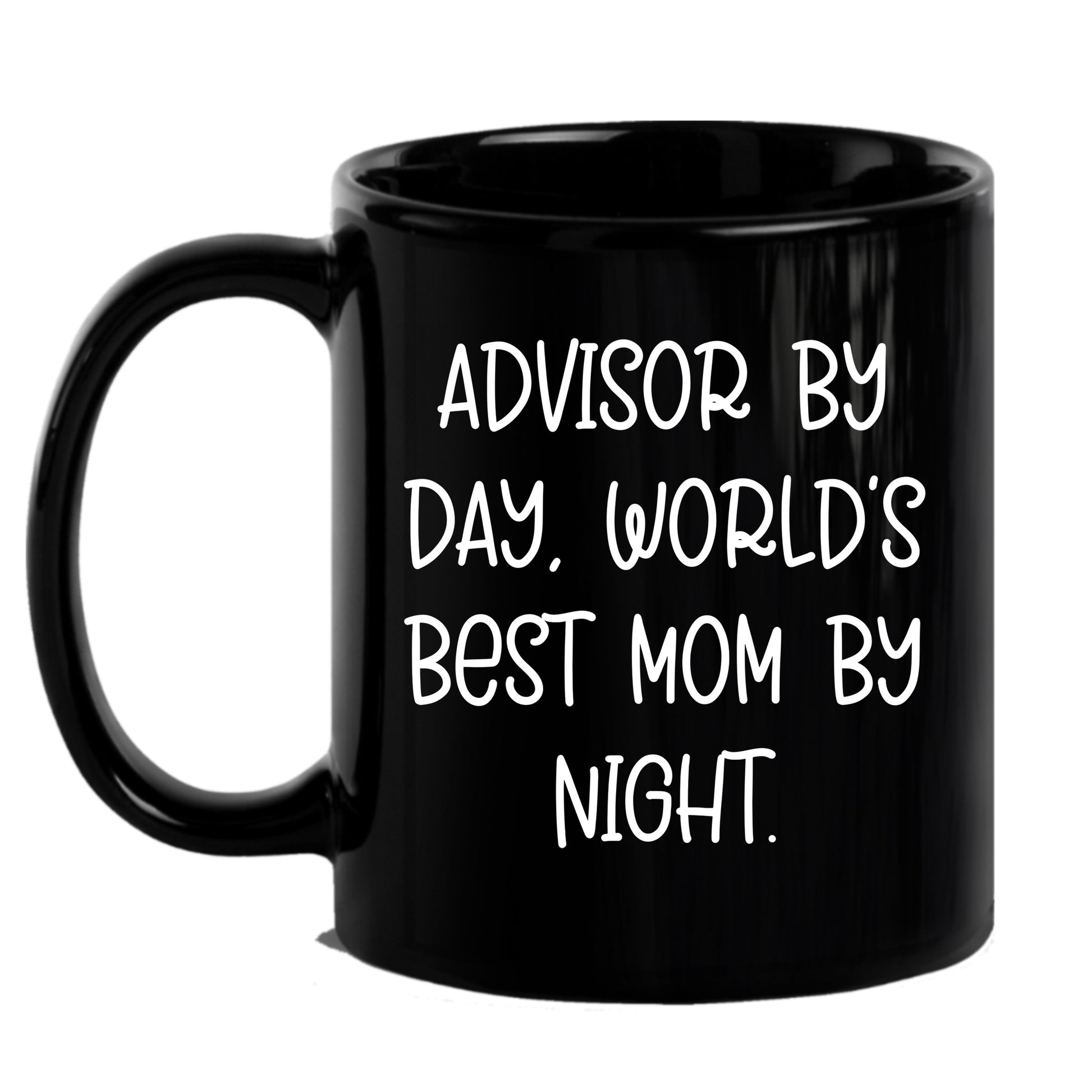 Funny Advisor Gifts for Graduation, Black Coffee Mug from Men to Women, World's Best Mom Quote, 11oz or 15oz, Microwave and Dishwasher Safe - Mallard Moon Gift Shop