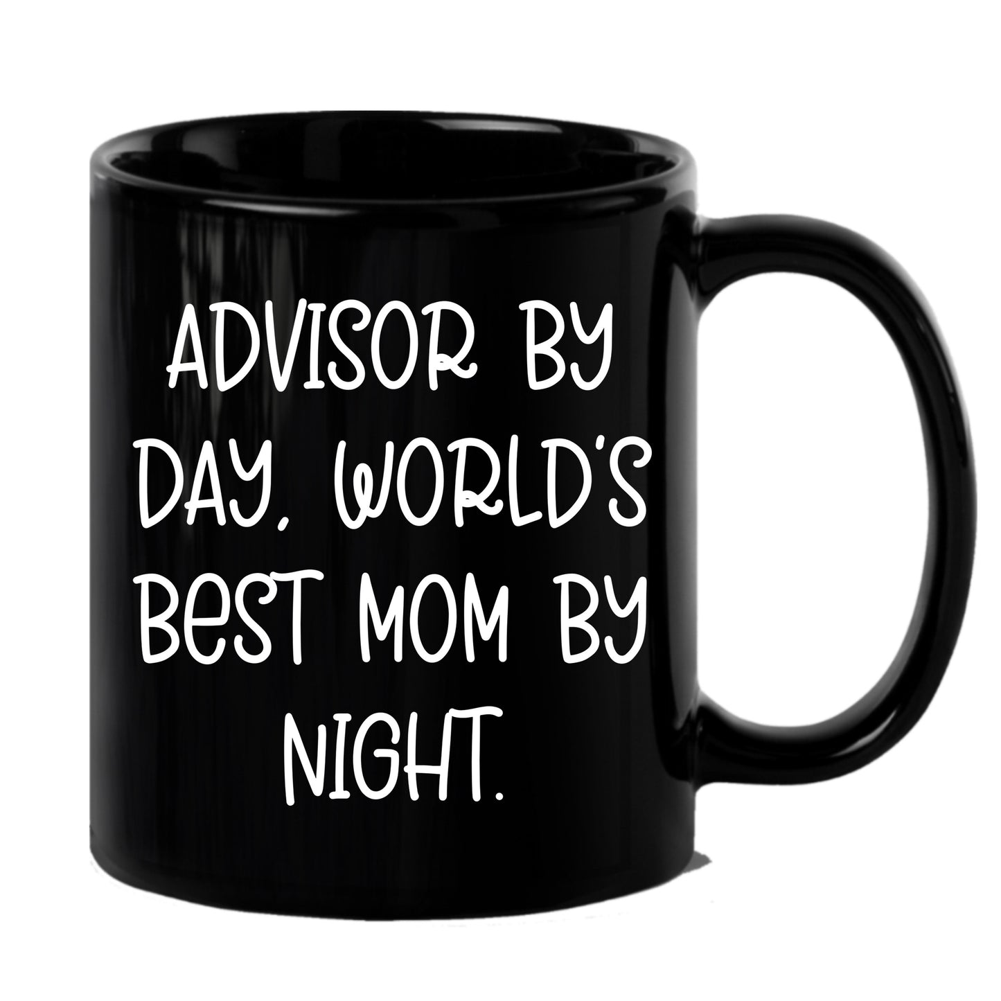 Funny Advisor Gifts for Graduation, Black Coffee Mug from Men to Women, World's Best Mom Quote, 11oz or 15oz, Microwave and Dishwasher Safe - Mallard Moon Gift Shop