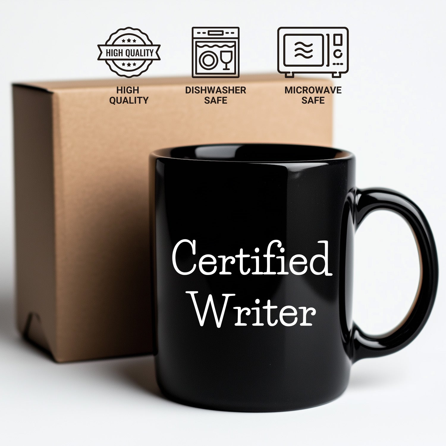 Funny Quote Certified Writer Gifts from Friends for Writer Graduation Unique Black Coffee Mug - Mallard Moon Gift Shop