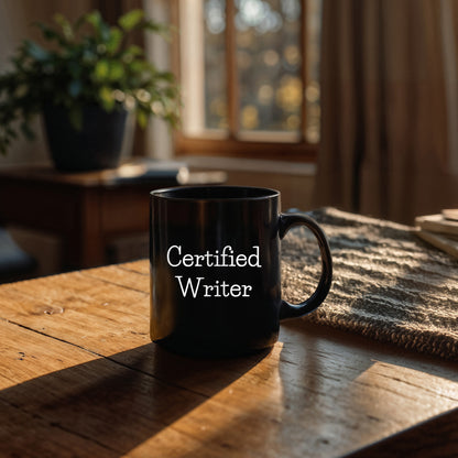 Funny Quote Certified Writer Gifts from Friends for Writer Graduation Unique Black Coffee Mug - Mallard Moon Gift Shop