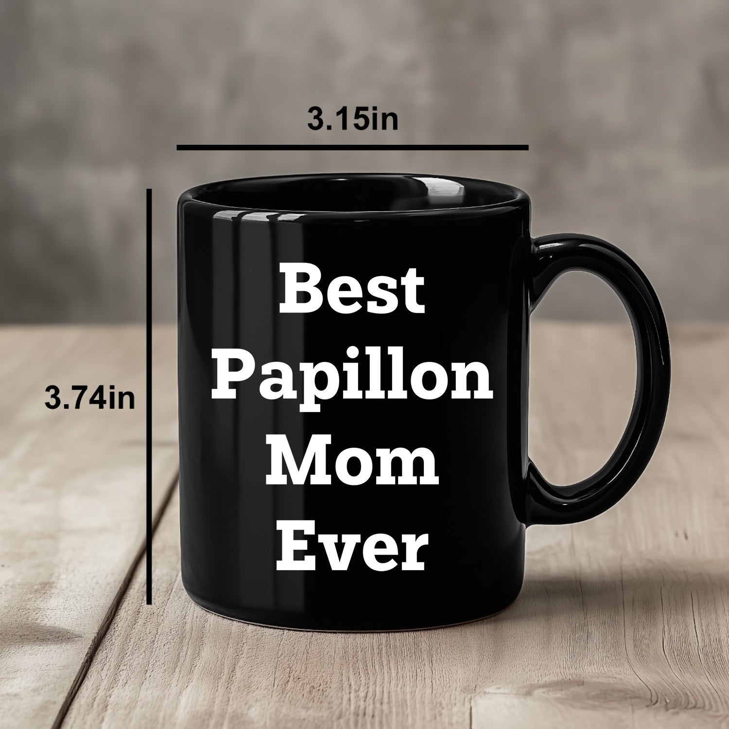 Papillon Dog Mom  Unique Gifts for Best Papillon Mom Ever - Black Coffee Mug, Funny Quote, Unique Papillon Dog Lover Gift from Friends to Family - Mallard Moon Gift Shop