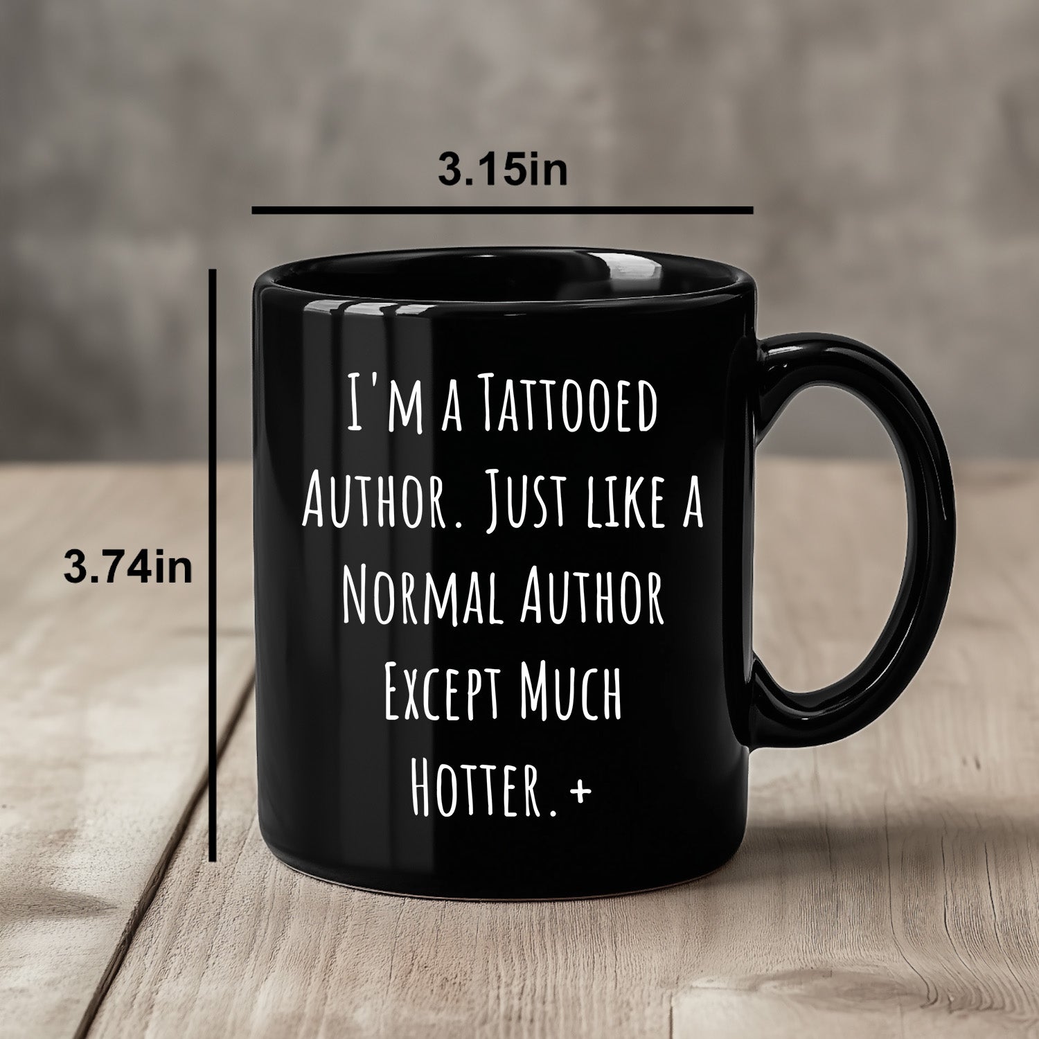 Author Funny Quote Tattooed Author Black Coffee Mug Gifts - Mallard Moon Gift Shop