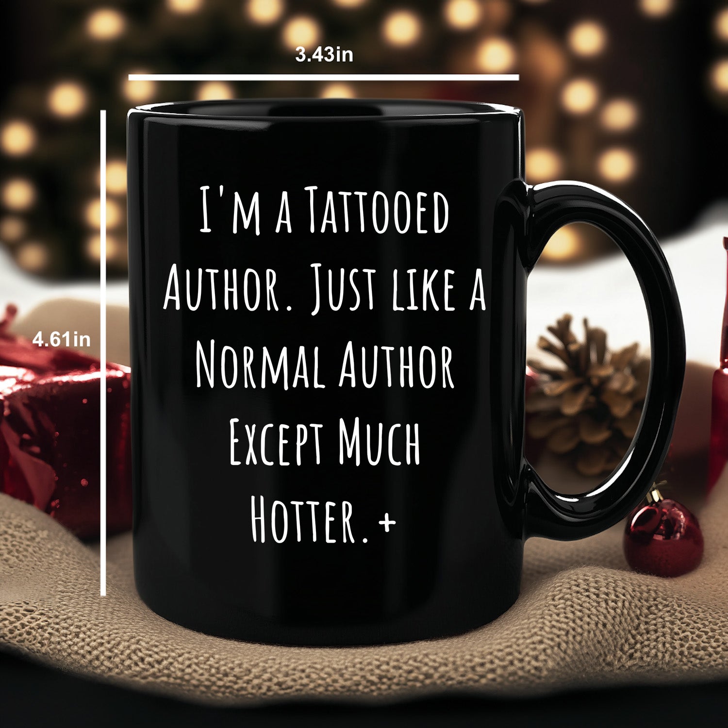 Author Funny Quote Tattooed Author Black Coffee Mug Gifts - Mallard Moon Gift Shop
