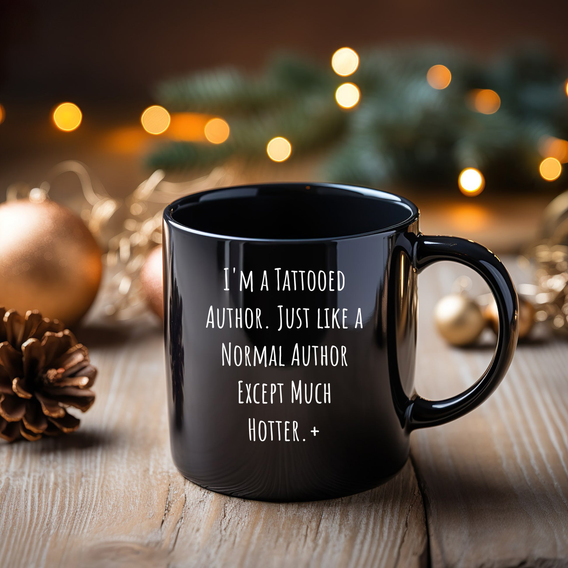 Author Funny Quote Tattooed Author Black Coffee Mug Gifts - Mallard Moon Gift Shop