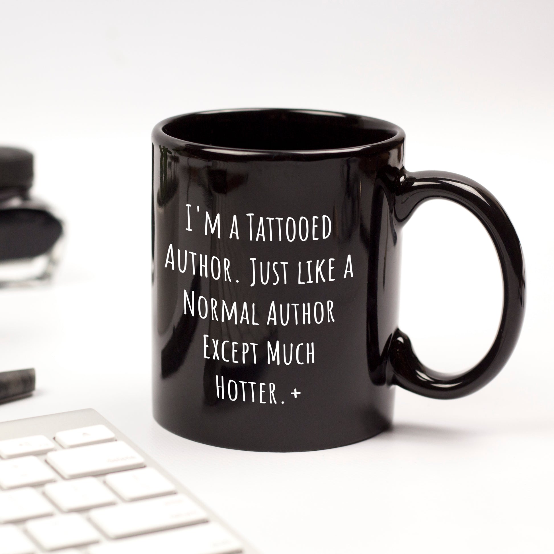 Author Funny Quote Tattooed Author Black Coffee Mug Gifts - Mallard Moon Gift Shop