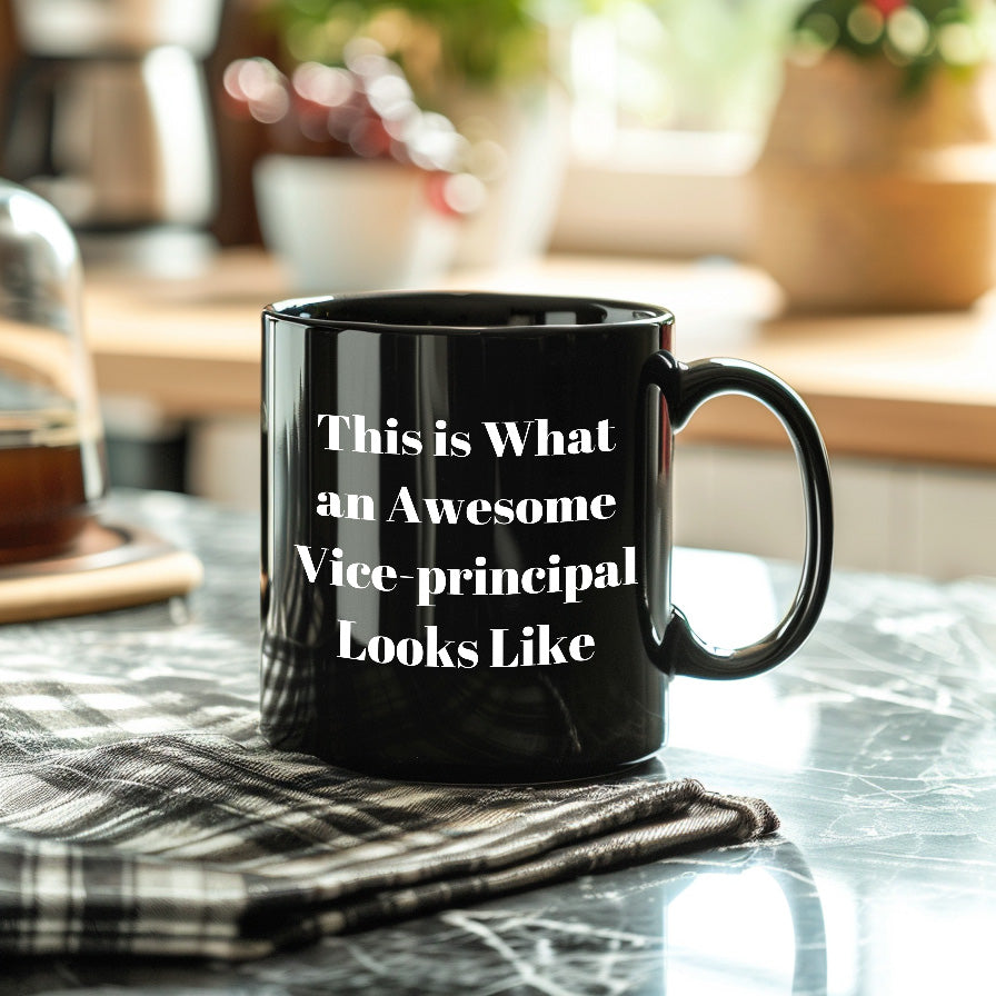 Funny Vice-principal Gifts from Friends for Awesome Vice-principal Black Coffee Mug, This Is What An Awesome Vice-principal Looks Like, Father's Day Unique Gifts