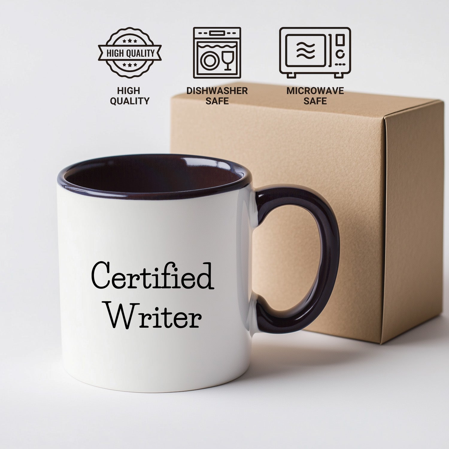 Funny Certified Writer Gifts from Family to Writers for Graduation Unique Two Tone Coffee Mugs - Mallard Moon Gift Shop