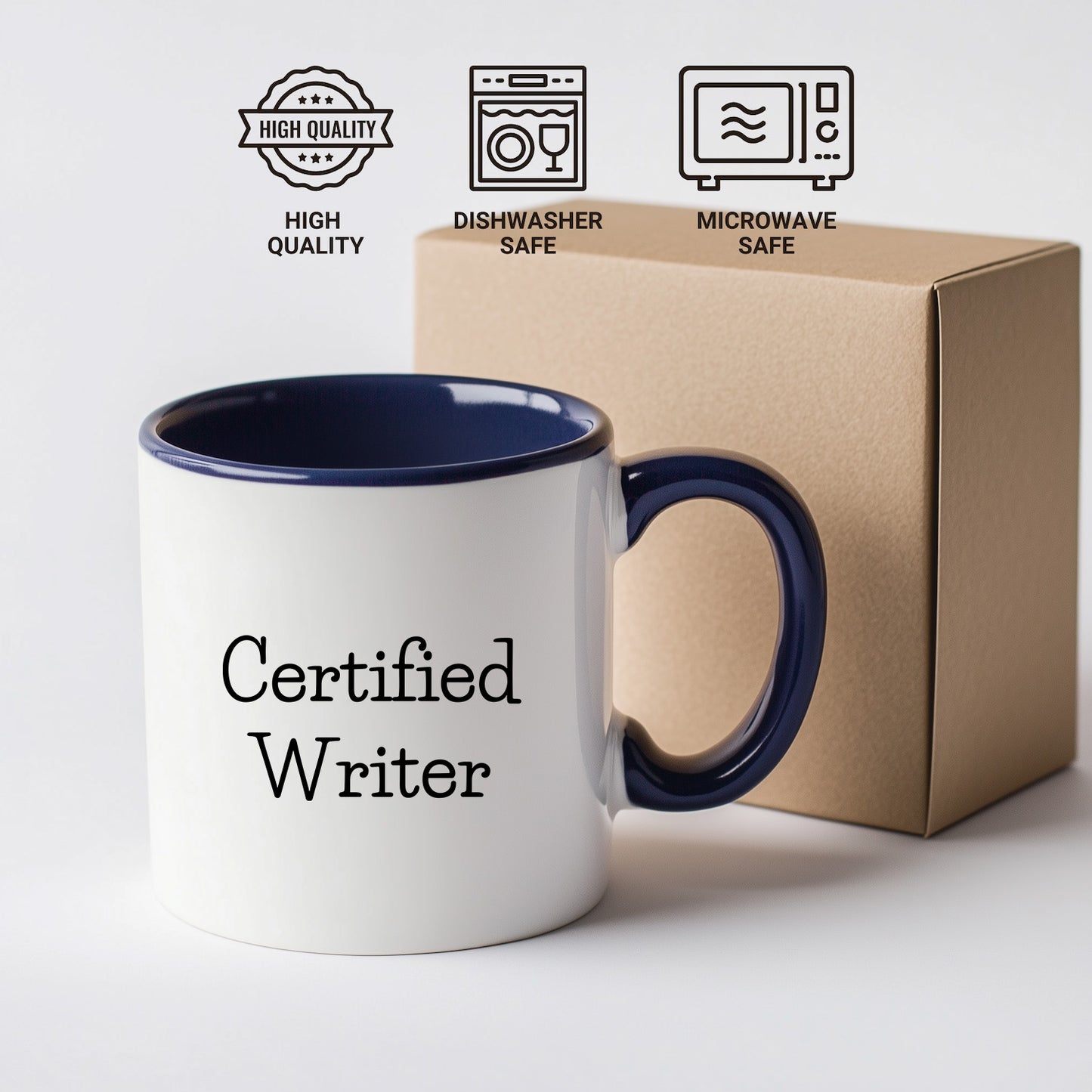 Funny Certified Writer Gifts from Family to Writers for Graduation Unique Two Tone Coffee Mugs - Mallard Moon Gift Shop