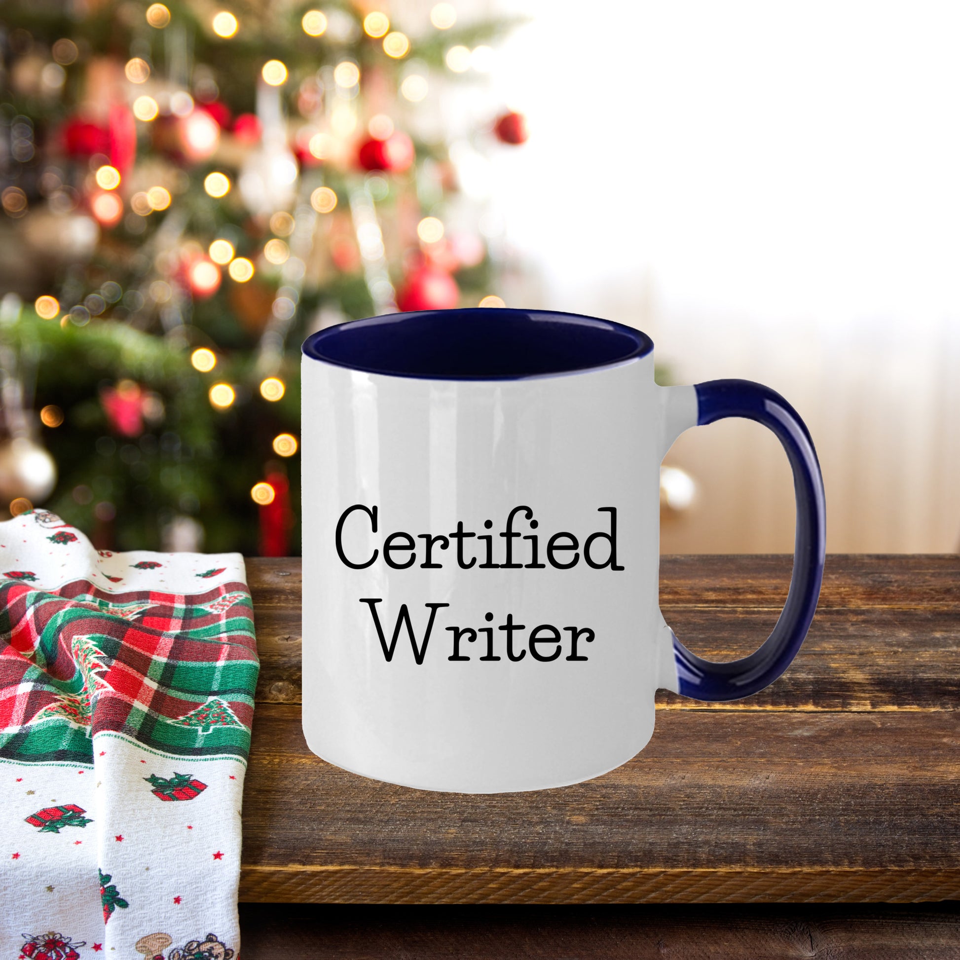 Funny Certified Writer Gifts from Family to Writers for Graduation Unique Two Tone Coffee Mugs - Mallard Moon Gift Shop