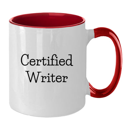 Funny Certified Writer Gifts from Family to Writers for Graduation Unique Two Tone Coffee Mugs - Mallard Moon Gift Shop