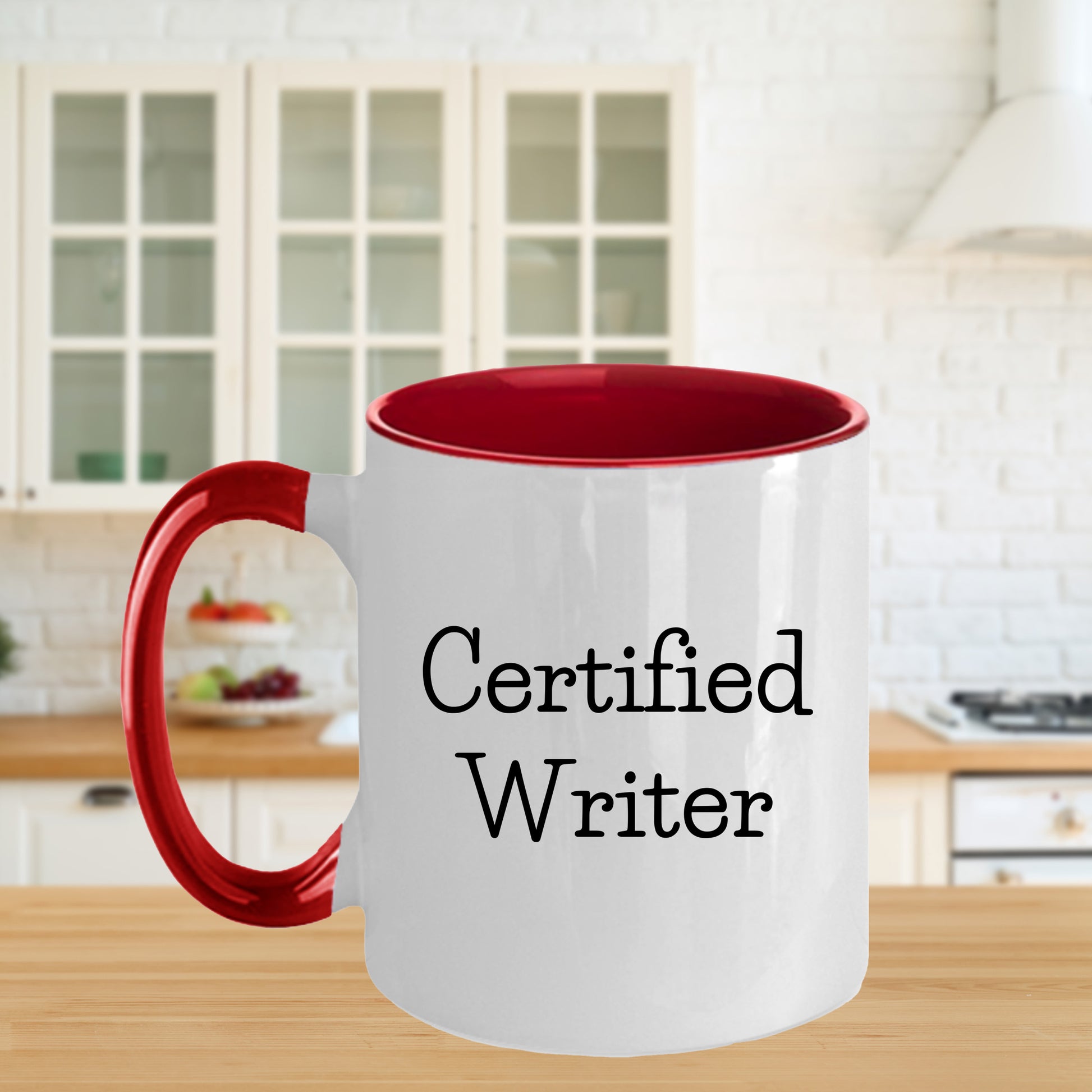 Funny Certified Writer Gifts from Family to Writers for Graduation Unique Two Tone Coffee Mugs - Mallard Moon Gift Shop