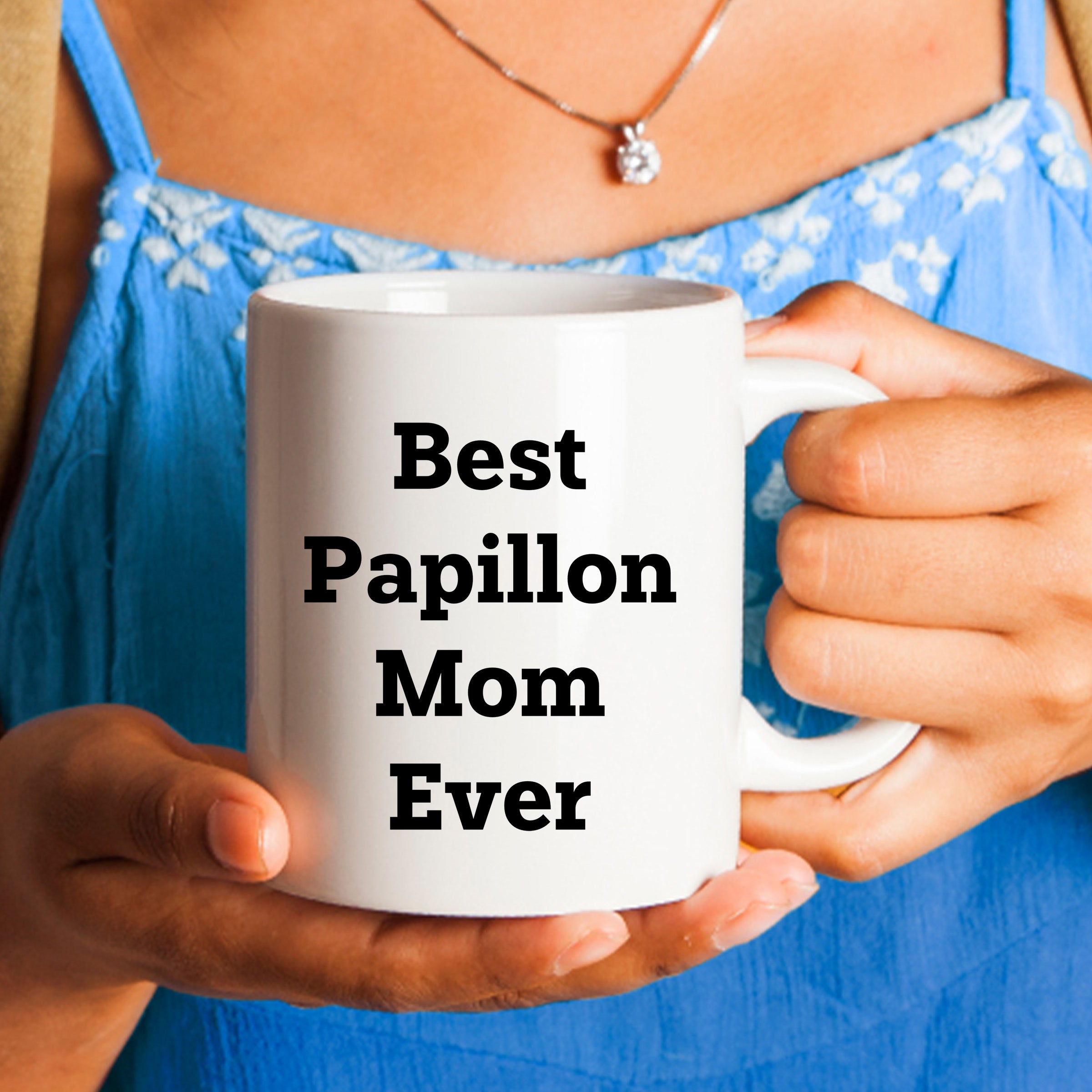 Spring Pet Products Papillon Dog Mom Ever Valentine's White Coffee Mug, Funny Quote, Gifts from Papillon Lovers for Papillon Lovers, 11oz or 15oz, Ceramic, Microwave and Dishwasher Safe - Mallard Moon Gift Shop