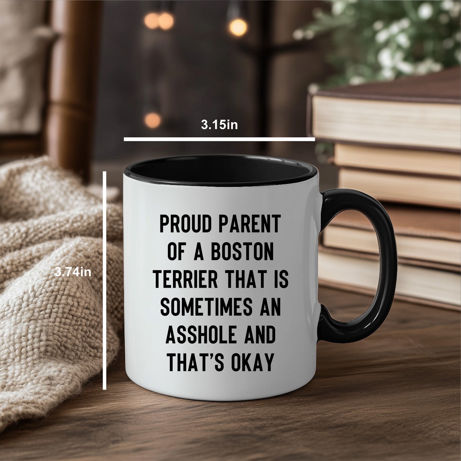 Boston Terrier Mom Two Tone Ceramic Coffee Mug – Proud Parent of a Boston Terrier that is sometimes an asshole and that’s okay, - 11oz or 15 oz Cup for Dog Lovers & Pet Parents – Dishwasher & Microwave Safe (Copy) - Mallard Moon Gift Shop
