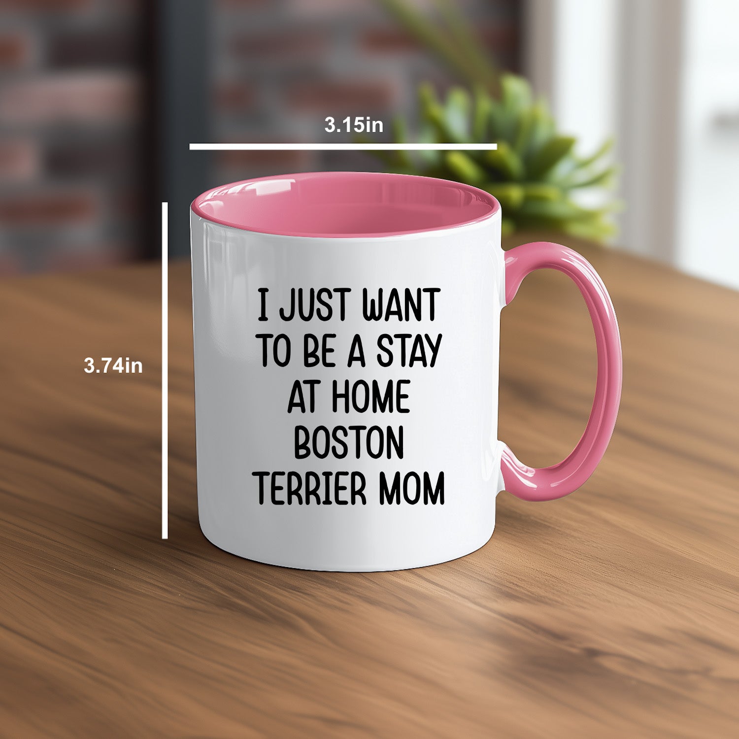 Boston Terrier Mom Two Tone Ceramic Coffee Mug – I Just Want to Be a Stay at Home Boston Terrier Mom - 11oz or 15 oz Cup for Dog Lovers & Pet Parents – Dishwasher & Microwave Safe - Mallard Moon Gift Shop