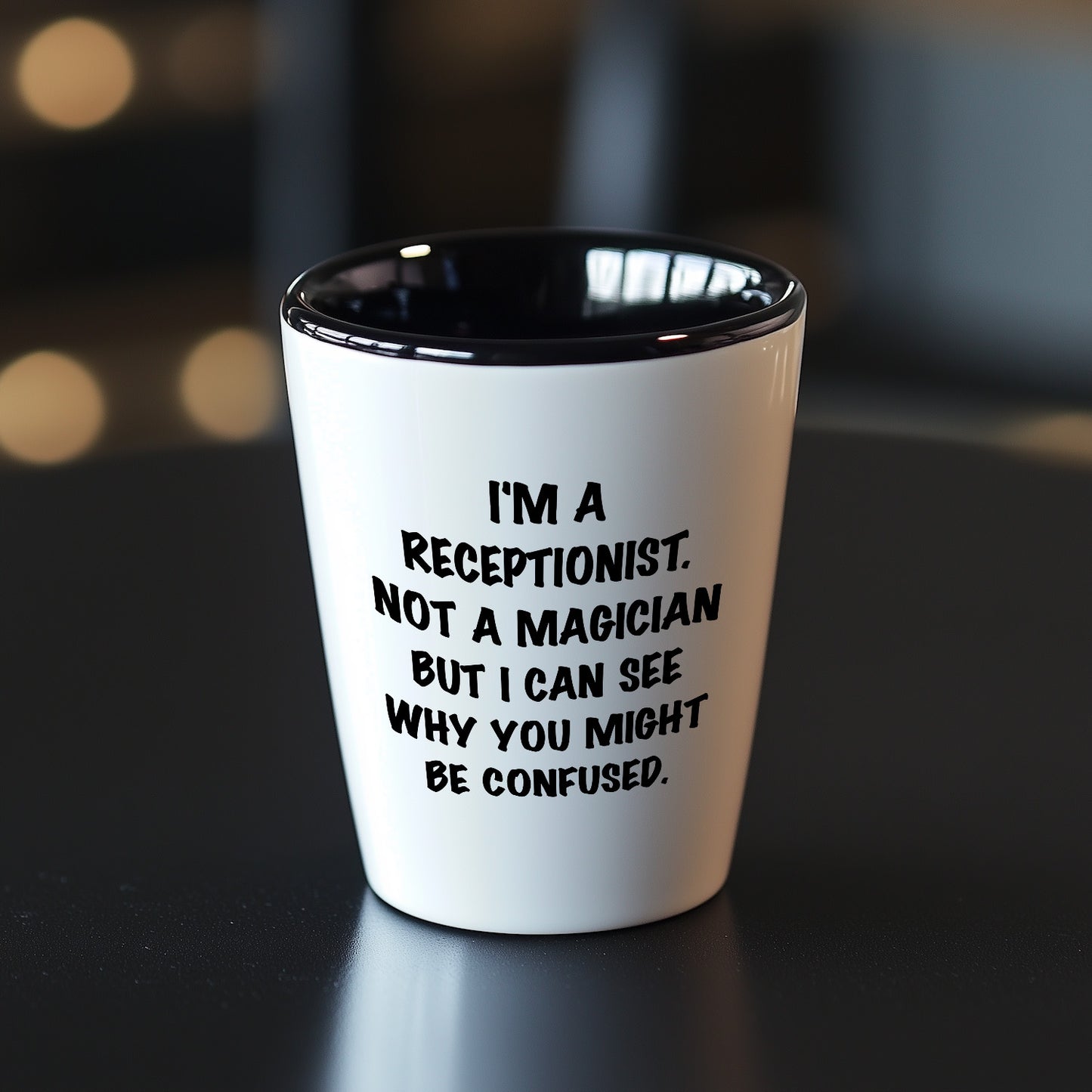 Receptionist Gifts, I'm A Receptionist. Not A Magician But I Can See Why You Might Be Confused. Funny Shot Glass Unique Birthday, Christmas, Coworker Gifts - Mallard Moon Gift Shop