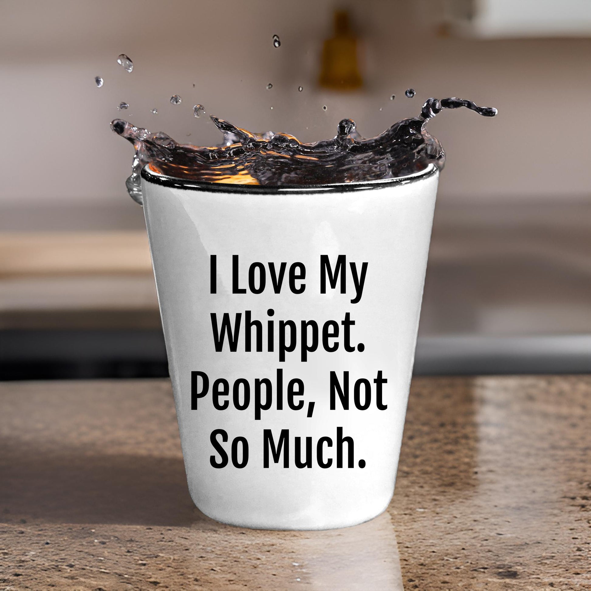 I Love My Whippet. People, Not So Much – Funny Dog Lover Shot Glass for Whippet Owners - Mallard Moon Gift Shop