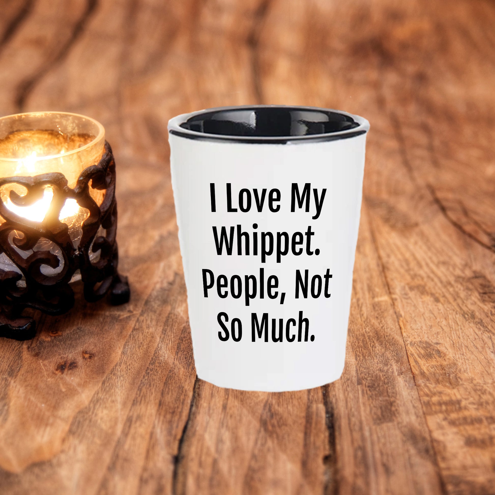 I Love My Whippet. People, Not So Much – Funny Dog Lover Shot Glass for Whippet Owners - Mallard Moon Gift Shop