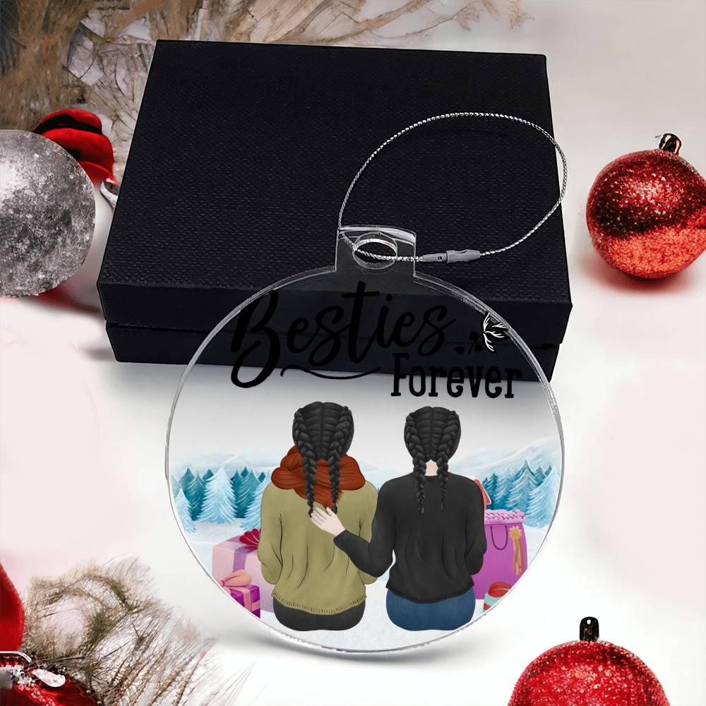 Personalized Besties are Forever Acrylic Keepsake Ornament