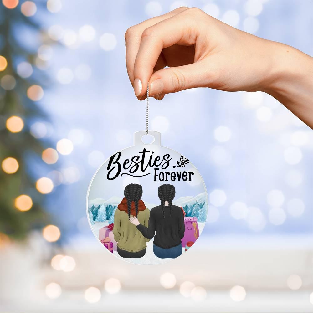 Personalized Besties are Forever Acrylic Keepsake Ornament