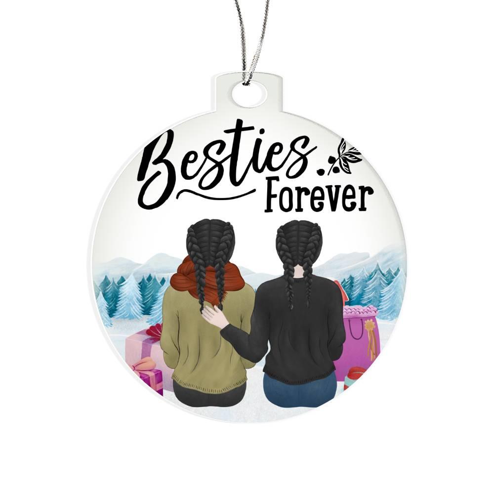 Personalized Besties are Forever Acrylic Keepsake Ornament