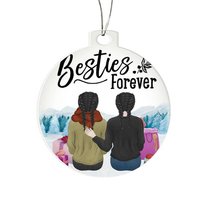 Personalized Besties are Forever Acrylic Keepsake Ornament