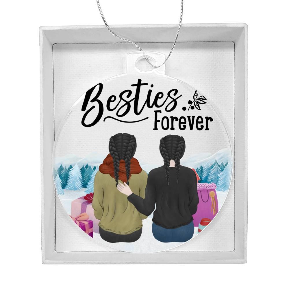 Personalized Besties are Forever Acrylic Keepsake Ornament