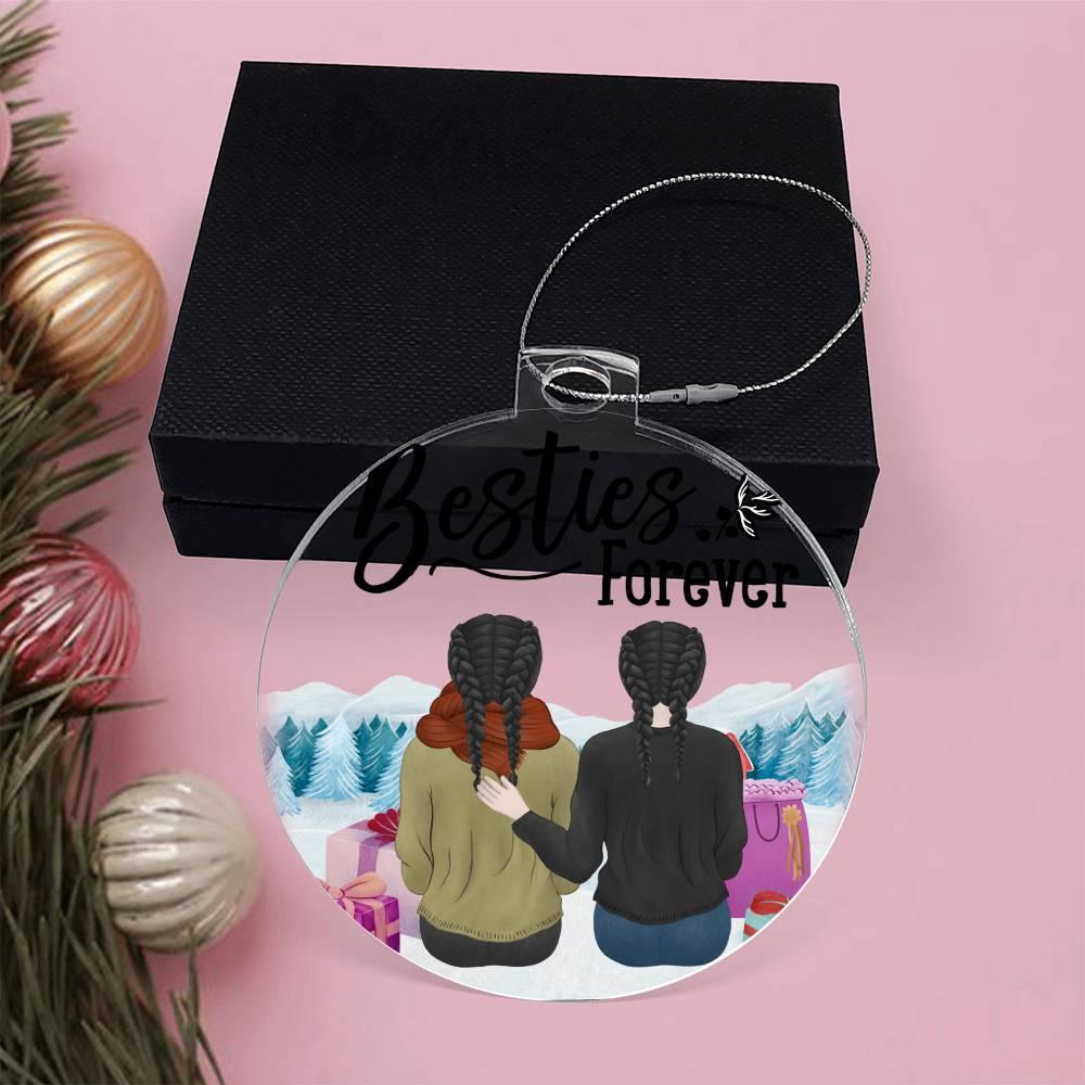 Personalized Besties are Forever Acrylic Keepsake Ornament