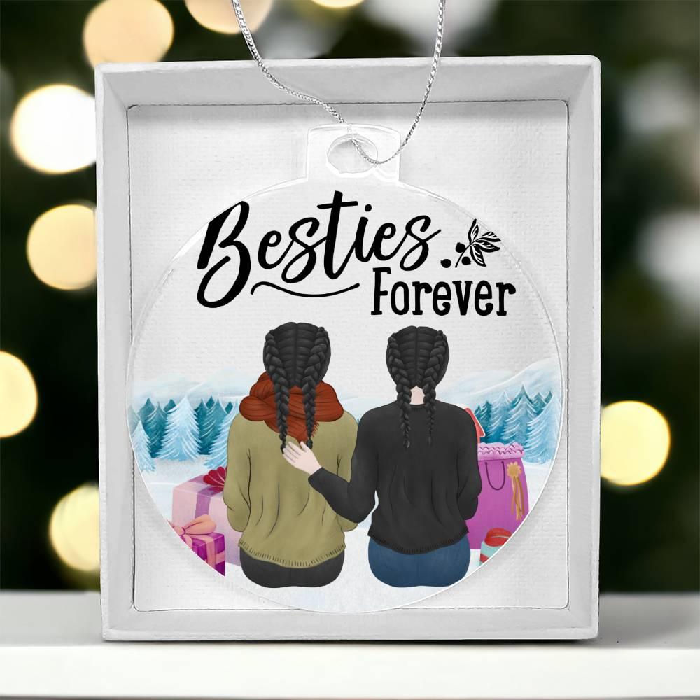 Personalized Besties are Forever Acrylic Keepsake Ornament