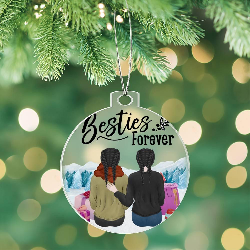 Personalized Besties are Forever Acrylic Keepsake Ornament