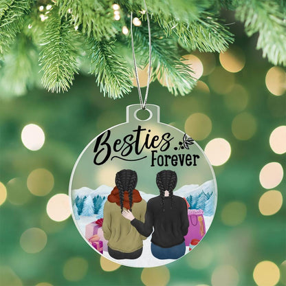 Personalized Besties are Forever Acrylic Keepsake Ornament