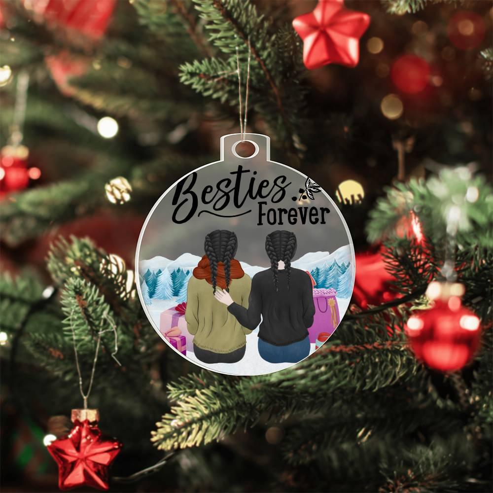 Personalized Besties are Forever Acrylic Keepsake Ornament