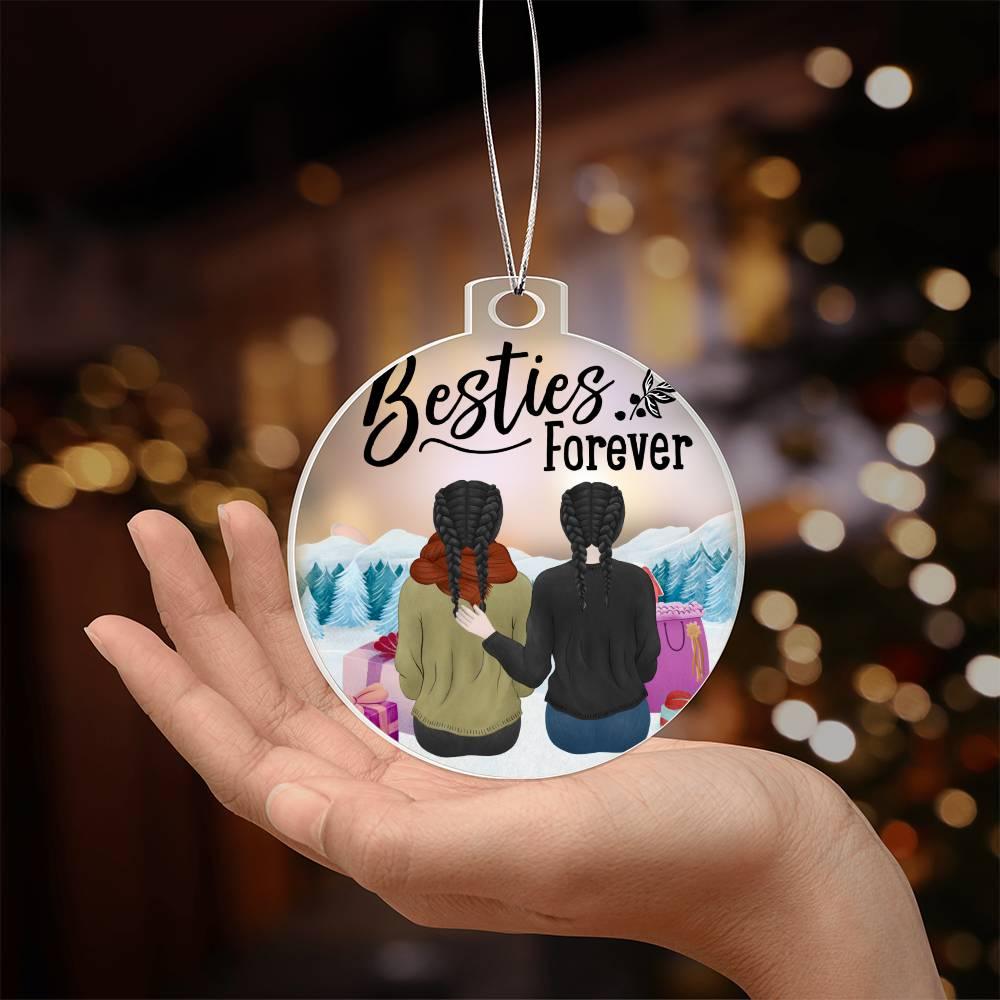 Personalized Besties are Forever Acrylic Keepsake Ornament