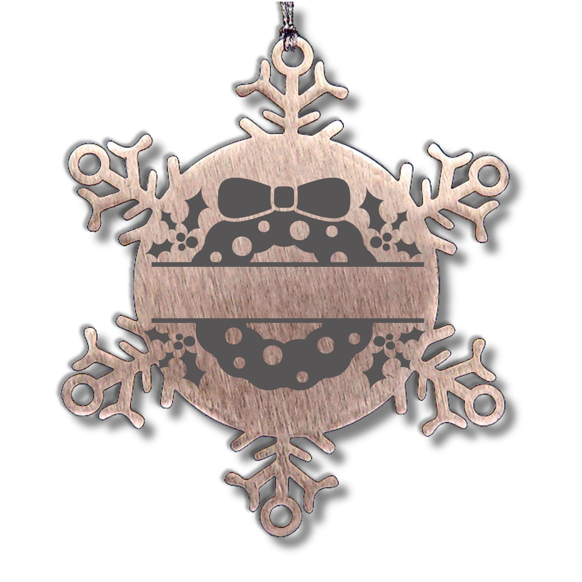 Personalized Christmas Wreath Laser Engraved Snowflake Stainless Steel Tree Ornament