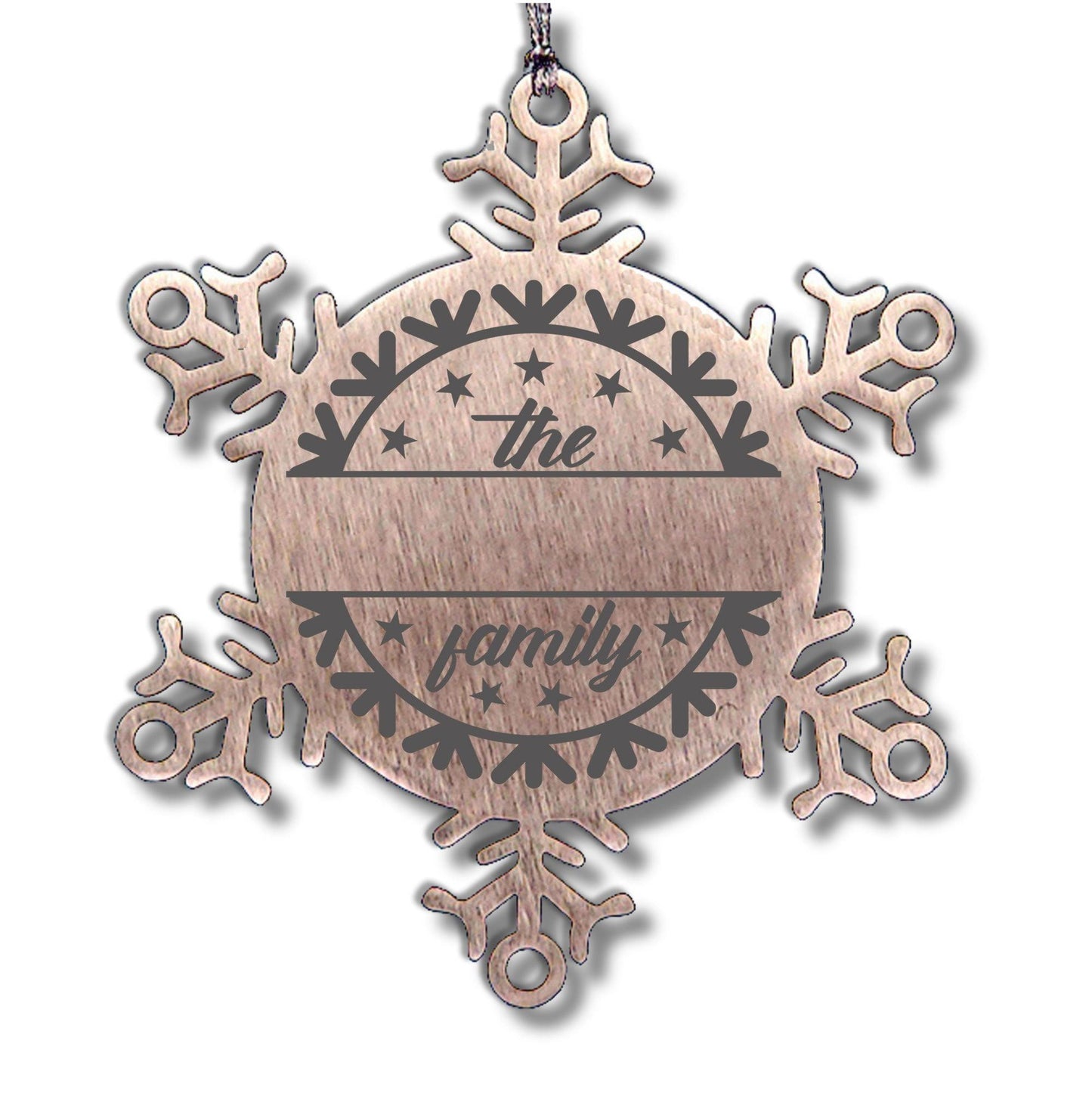 Personalized Family Name Snowflake Stainless Steel Engraved Ornament