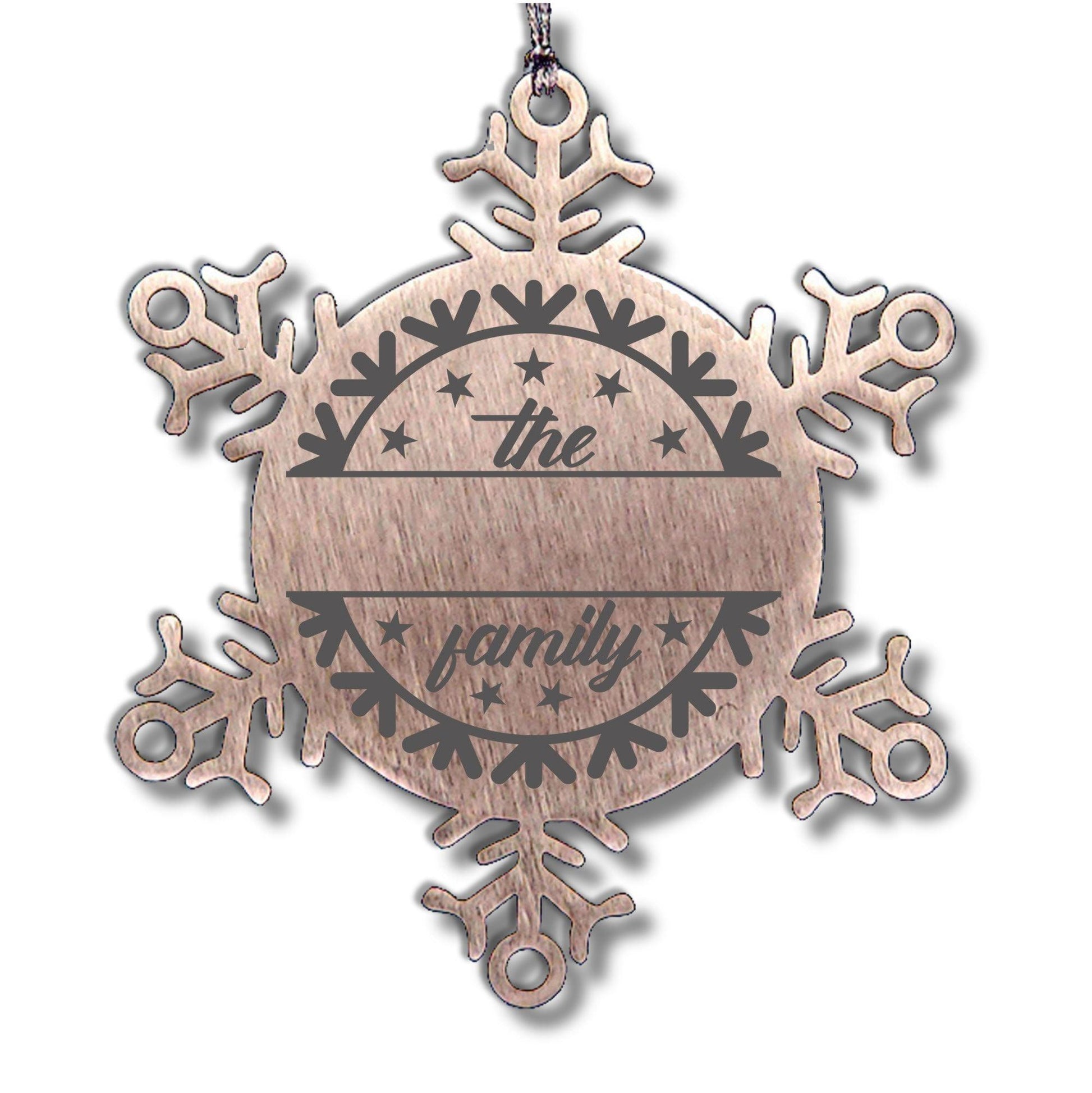 Personalized Family Name Snowflake Stainless Steel Engraved Ornament