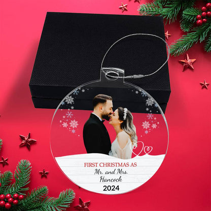Personalized Our First Christmas as Mr. and Mrs. Acrylic Ornament