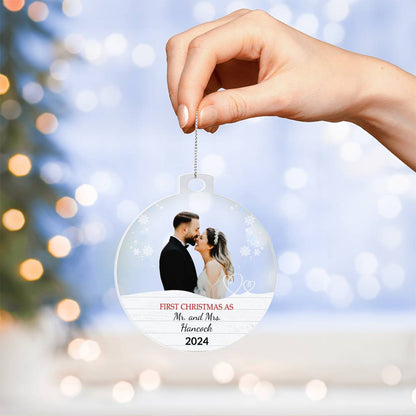 Personalized Our First Christmas as Mr. and Mrs. Acrylic Ornament