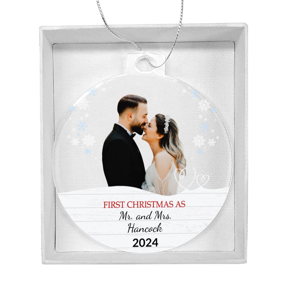 Personalized Our First Christmas as Mr. and Mrs. Acrylic Ornament