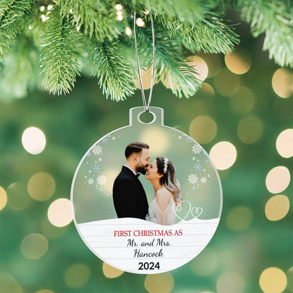 Personalized Our First Christmas as Mr. and Mrs. Acrylic Ornament