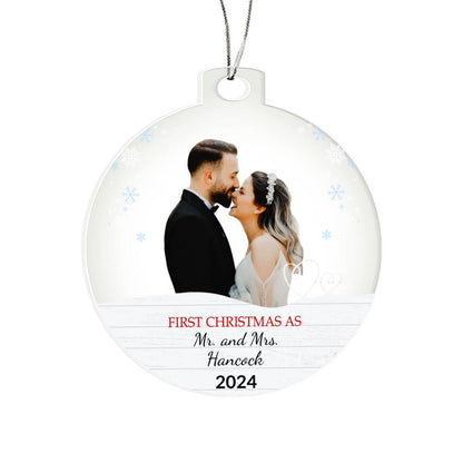 Personalized Our First Christmas as Mr. and Mrs. Acrylic Ornament