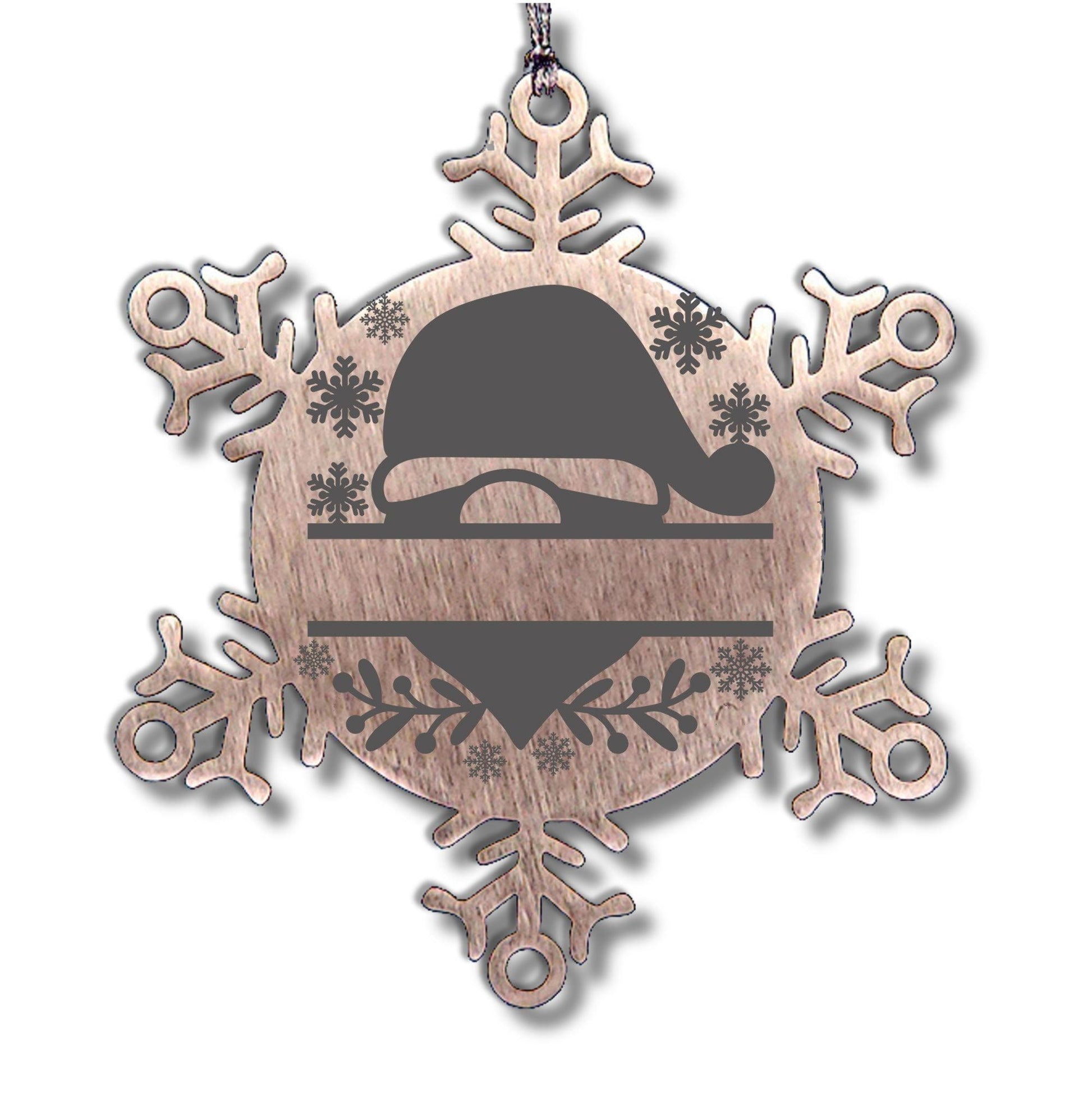 Personalized Santa Claus Family Name Laser Engraved Stainless Steel Snowflake Tree Ornament