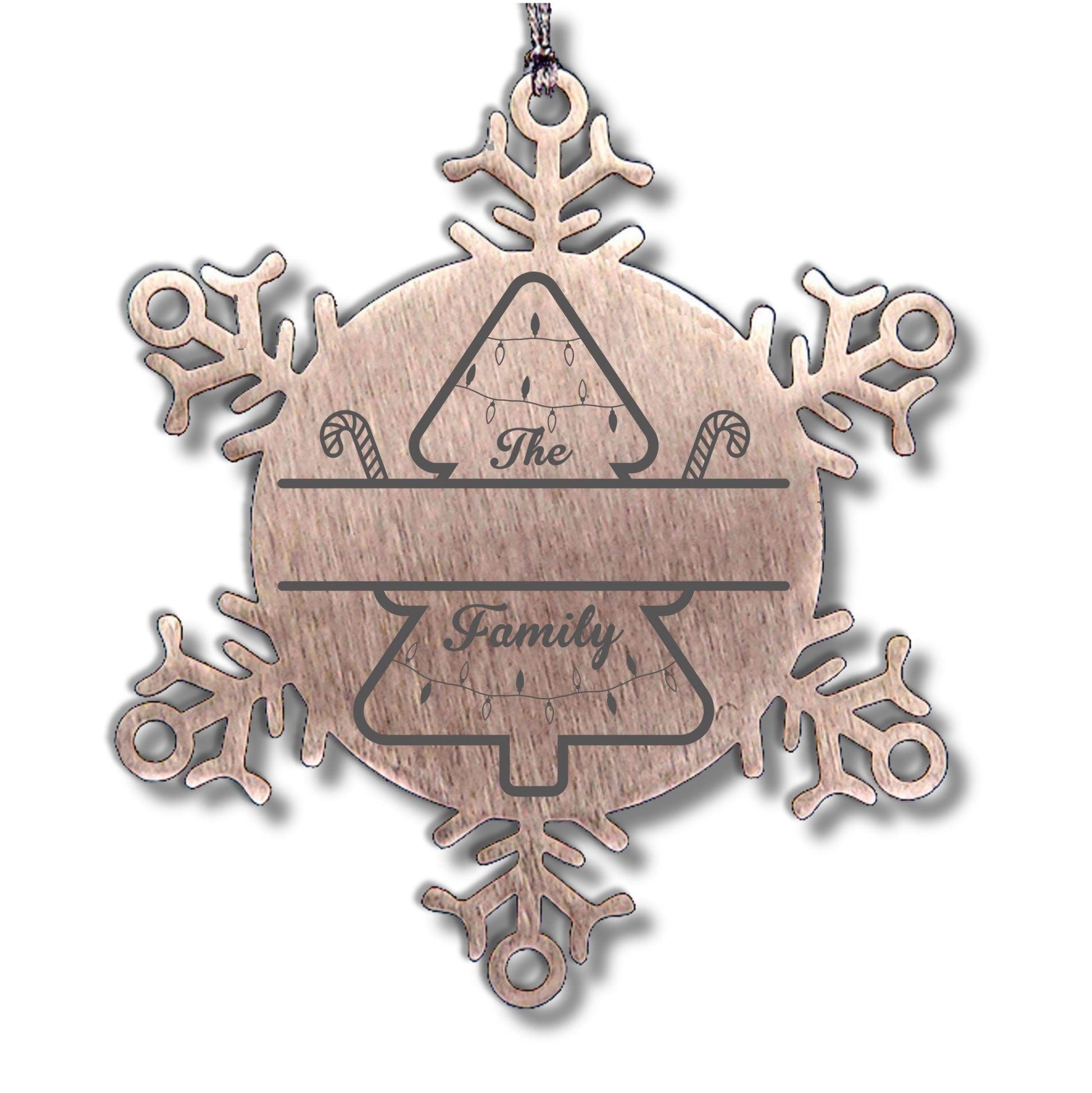 Personalized Snowflake Christmas Tree Ornament Family Name Laser Engraved Stainless Steel Durable, Shatterproof Seasonal Decor Keepsake