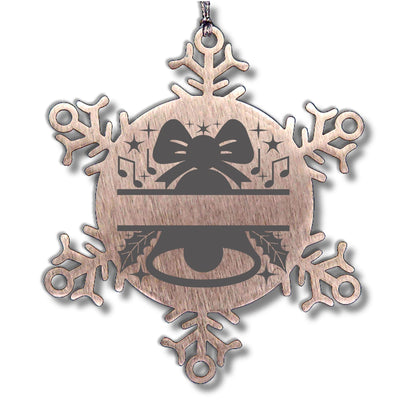Personalized Snowflake Tree Ornament Christmas Bell Family Name Laser Engraved Stainless Steel