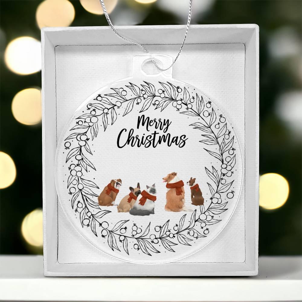 Pet Personalized Wreath Acrylic Keepsake Christmas Ornament