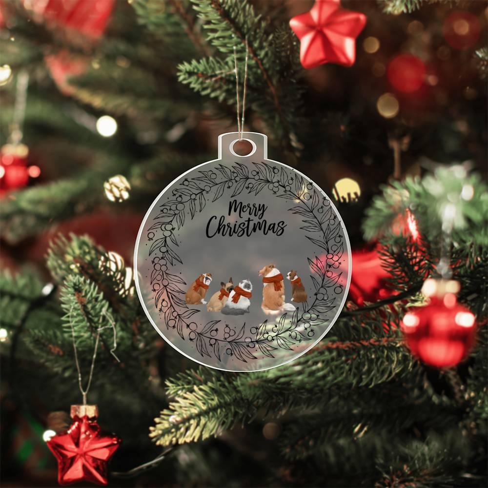 Pet Personalized Wreath Acrylic Keepsake Christmas Ornament